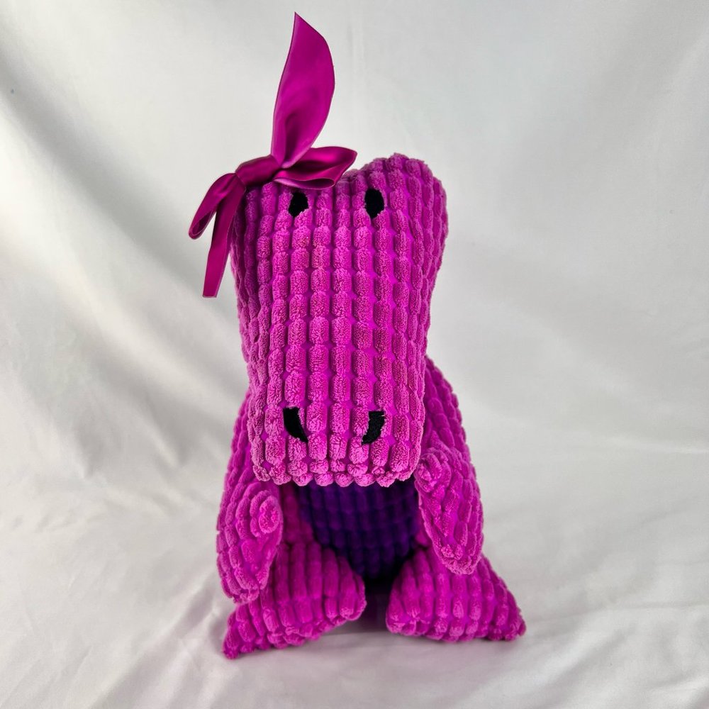 CROCS Baby Duke Crocodile 12" Plush Toy Stuffed Animal Fuchsia Purple Red Bow